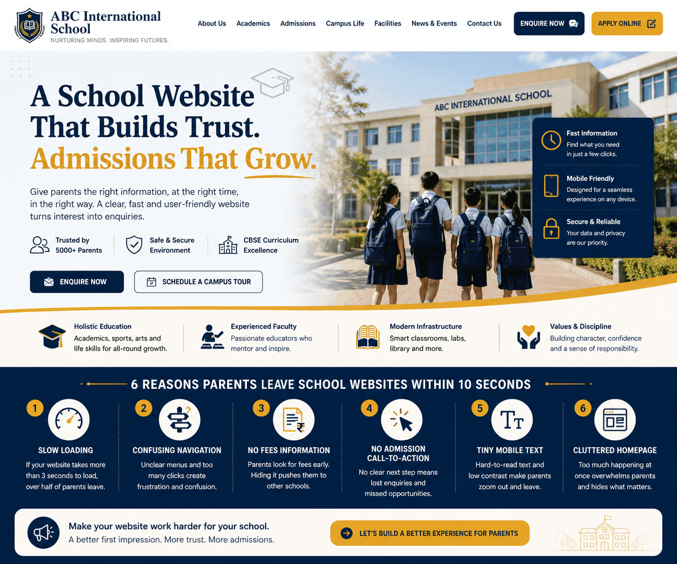 A school website that builds trust and grows admissions